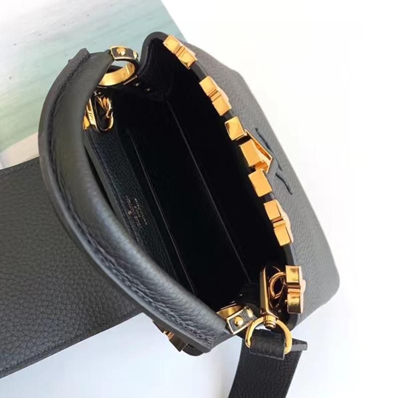 Louis Vuitton CAPUCINES MINI Taurillon Leather Bag M56669 Black